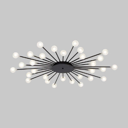 Radial Metal Flush Mount Ceiling Light With Multiple Bulbs - Image 7