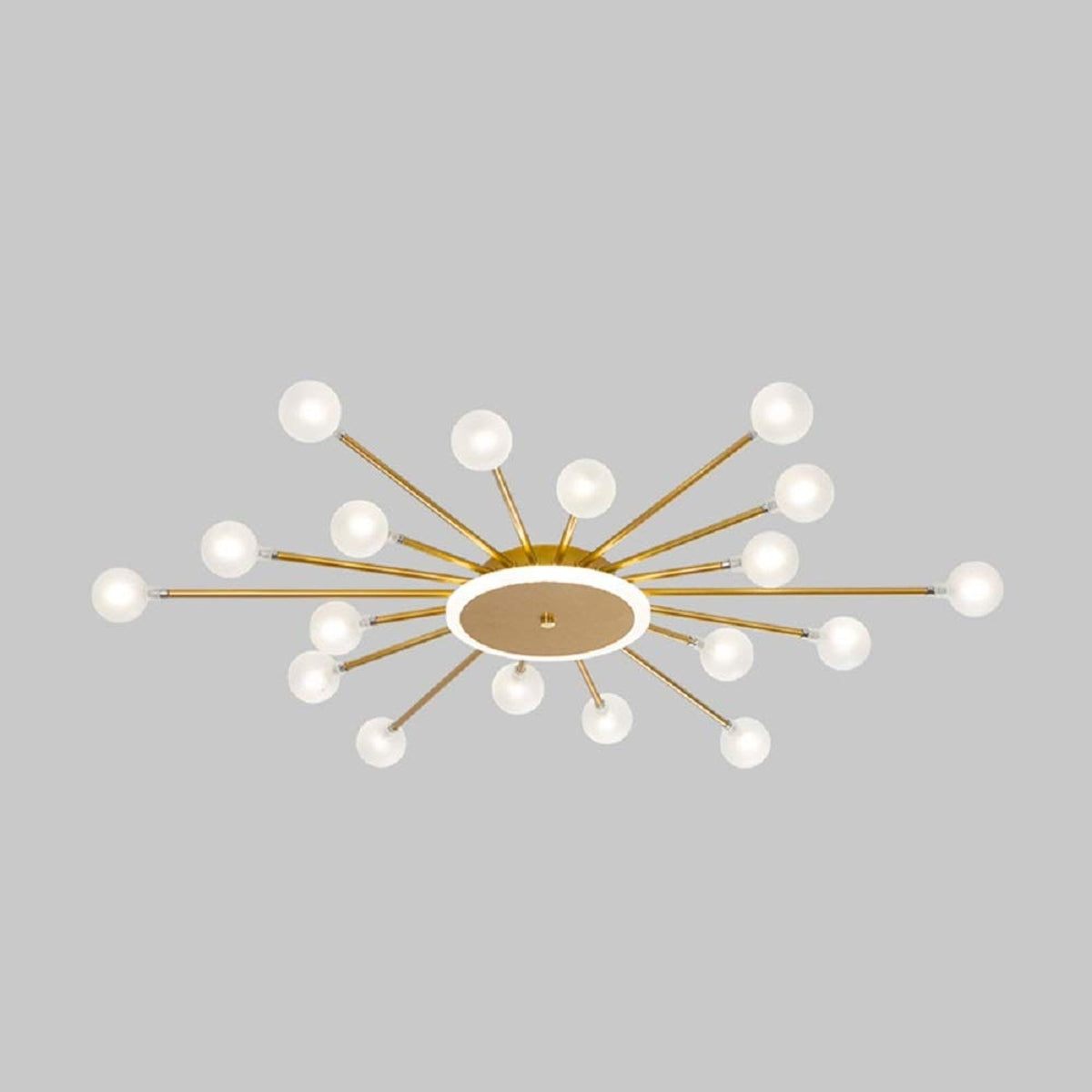 Radial Metal Flush Mount Ceiling Light With Multiple Bulbs - Image 8
