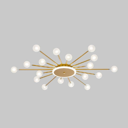 Radial Metal Flush Mount Ceiling Light With Multiple Bulbs - Image 8