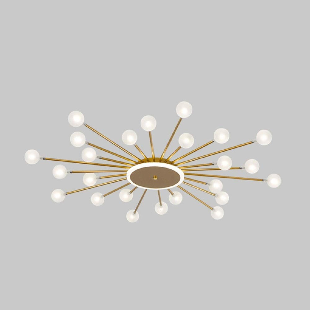 Radial Metal Flush Mount Ceiling Light With Multiple Bulbs - Image 9