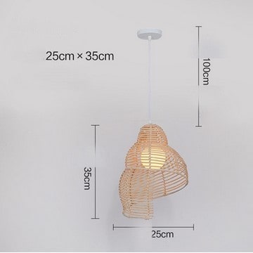 Rattan Snail-Shaped Pendant Light With Adjustable Height - Image 3