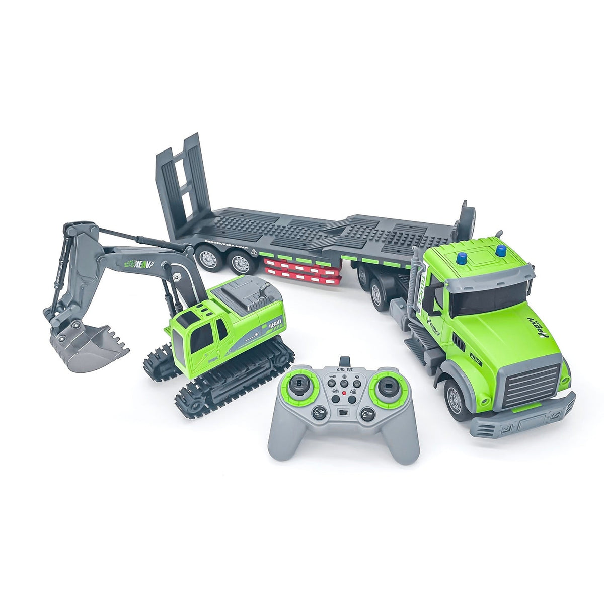 RC Construction Set With Detachable Trailer And Die-Cast Metal Digger For Kids - Image 2