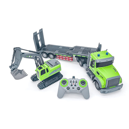 RC Construction Set With Detachable Trailer And Die-Cast Metal Digger For Kids - Image 2