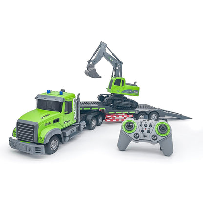 RC Construction Set With Detachable Trailer And Die-Cast Metal Digger For Kids - Image 3