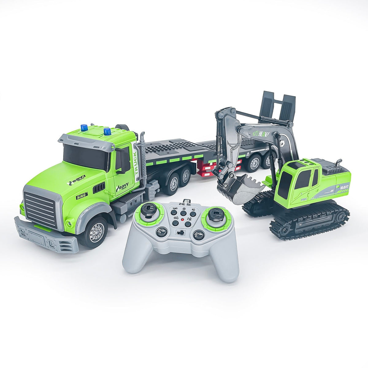 RC Construction Set With Detachable Trailer And Die-Cast Metal Digger For Kids - Image 6