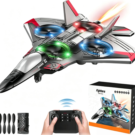 RC Fighter Jet With 360° Loops LED Lights & Impact-Resistant Body - Image 9