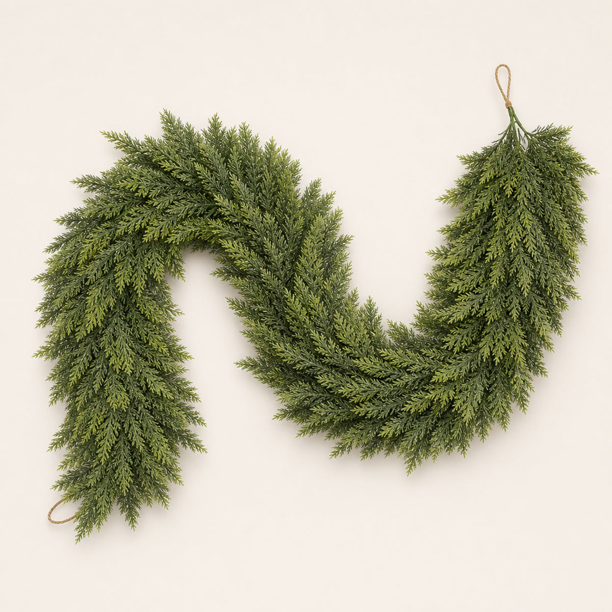 Real Touch 6ft Artificial Cedar Garland Full Lush Faux Cedar For Mantle & Stair Rail - Image 8