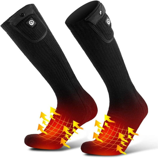 Rechargeable Battery Heated Socks With Moisture Wicking Ankle And Ribbed Knit Calf - Image 8
