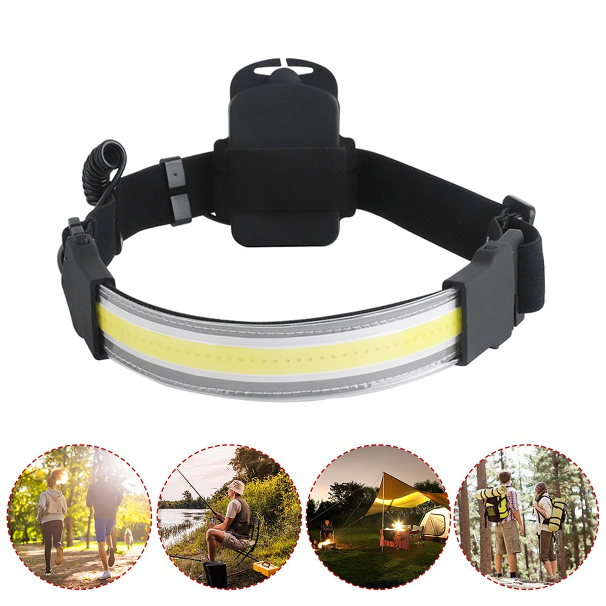 Rechargeable Cob LED Headlamp With Adjustable Headband - Image 7