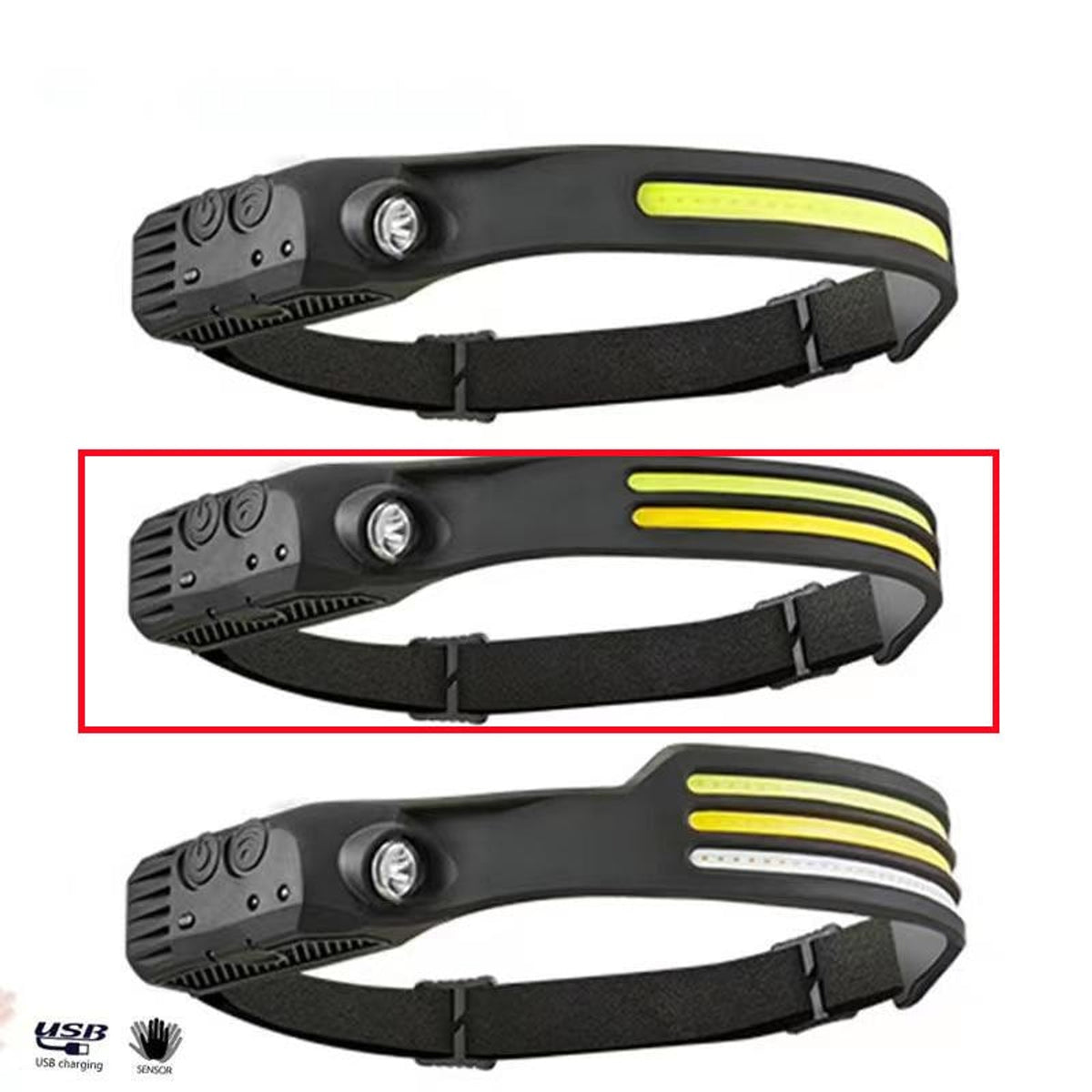 Rechargeable Headlamp Flashlight With Induction Sensor For Camping Hunting And Night Riding - Image 6