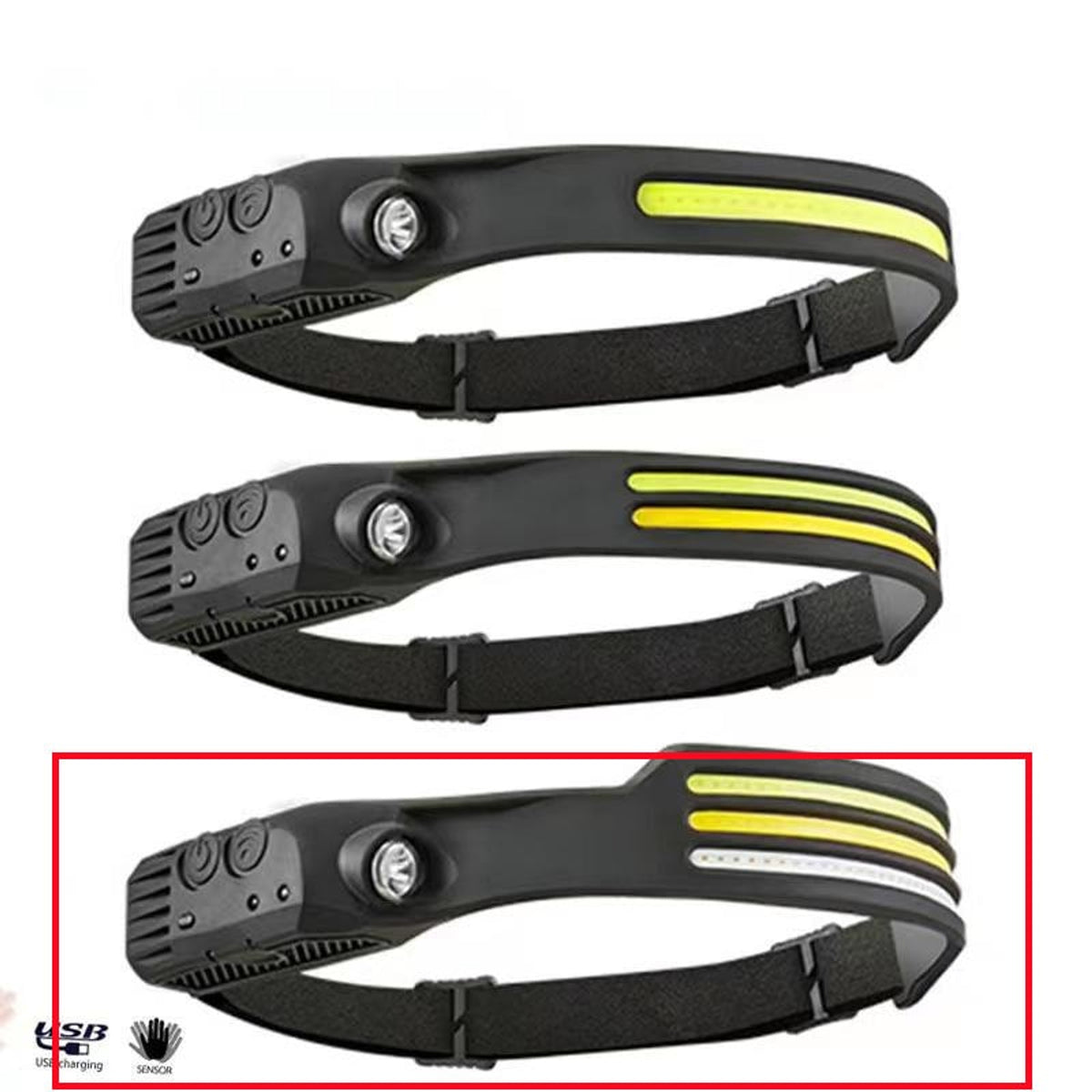 Rechargeable Headlamp Flashlight With Induction Sensor For Camping Hunting And Night Riding - Image 5