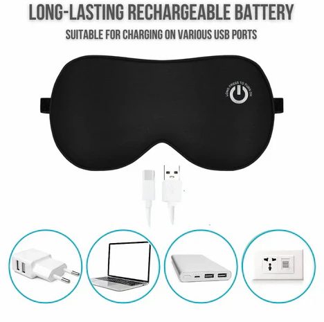 Rechargeable Heated Eye Mask With Silk Cover Cordless Massager For Sleep And Travel - Image 6