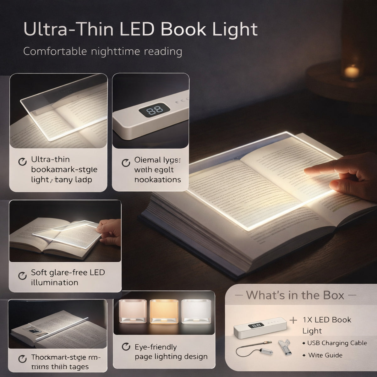 Rechargeable LED Book Light With Adjustable Reading Lamp - Image 4