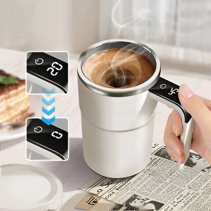 Rechargeable Stirring Mug With LED Temperature Display And Concealed Charging Port - Image 1