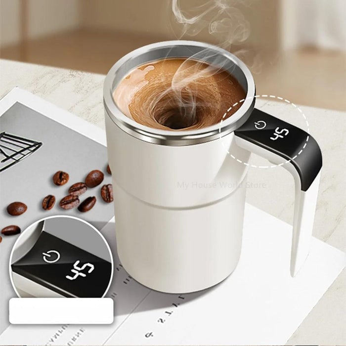 Rechargeable Stirring Mug With LED Temperature Display And Concealed Charging Port - Image 7