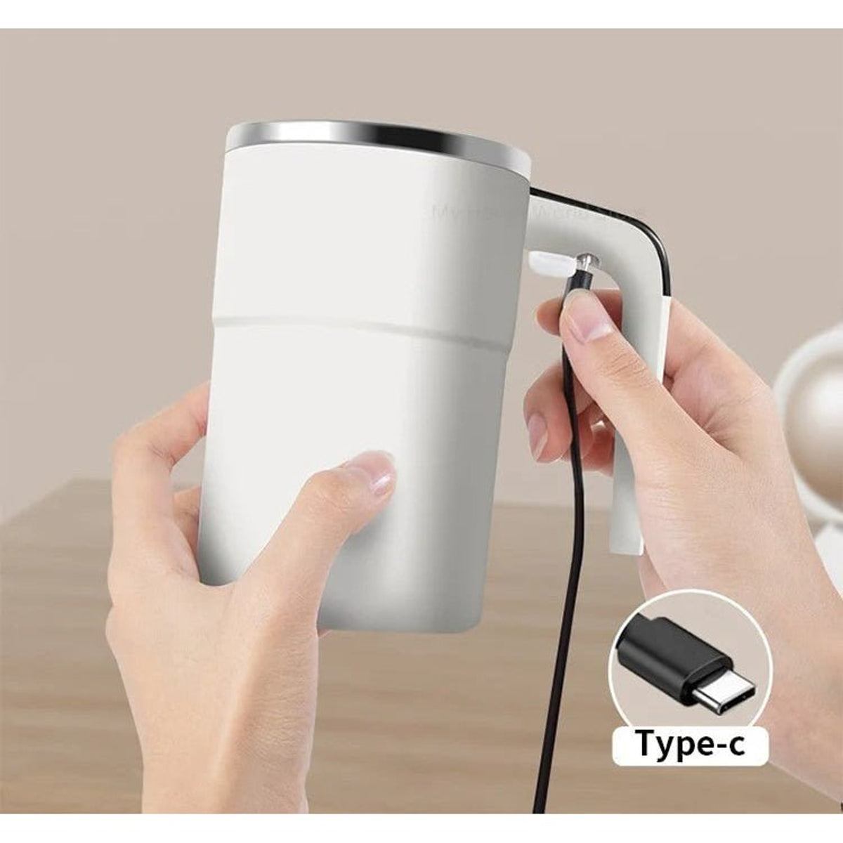 Rechargeable Stirring Mug With LED Temperature Display And Concealed Charging Port - Image 4