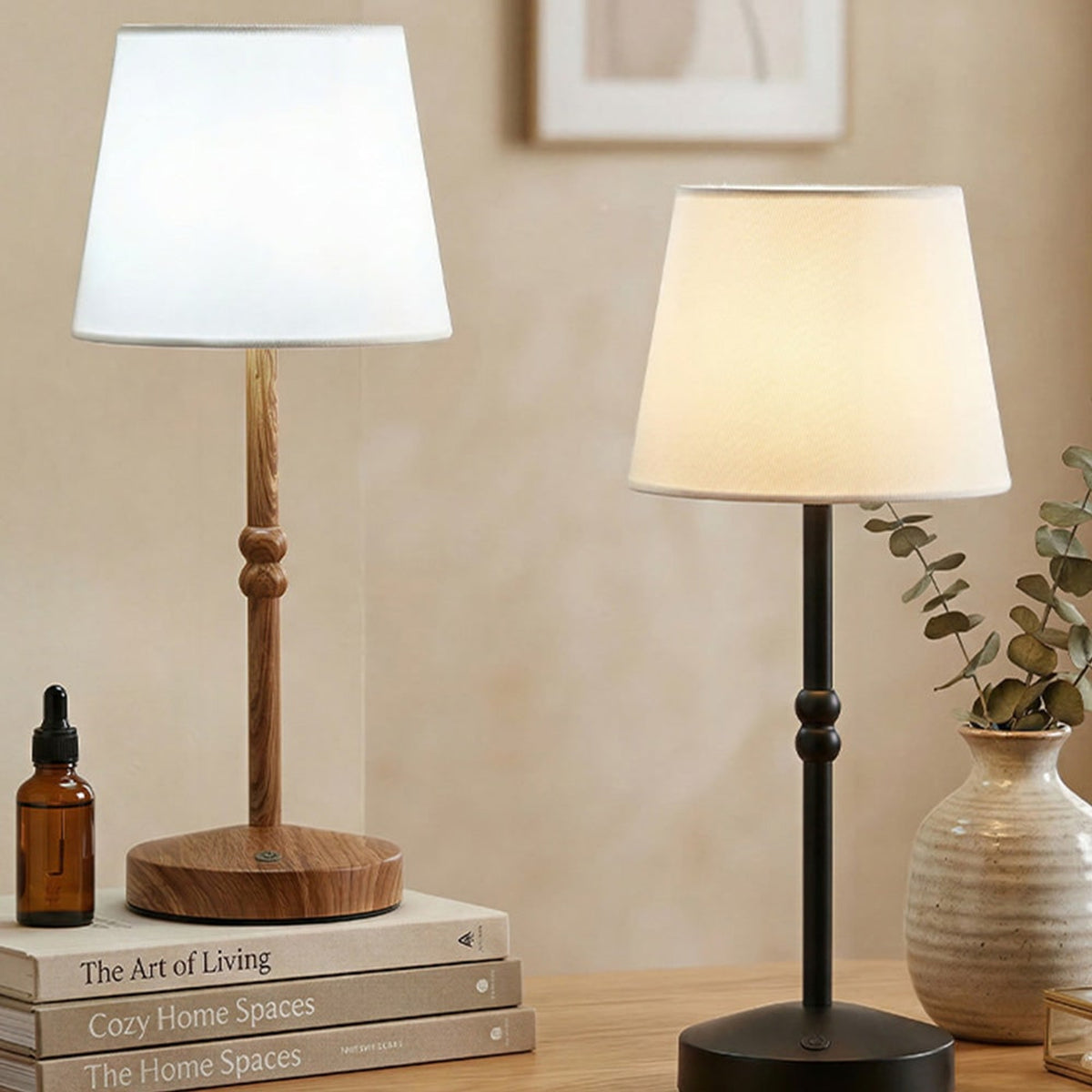 Rechargeable Table Lamp With Dimmable Touch Control And Fabric Shade - Image 7