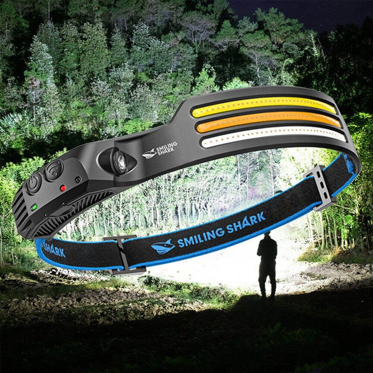 Rechargeable USB Headlamp With Wide Beam And Spotlight 6 Light Modes - Image 1