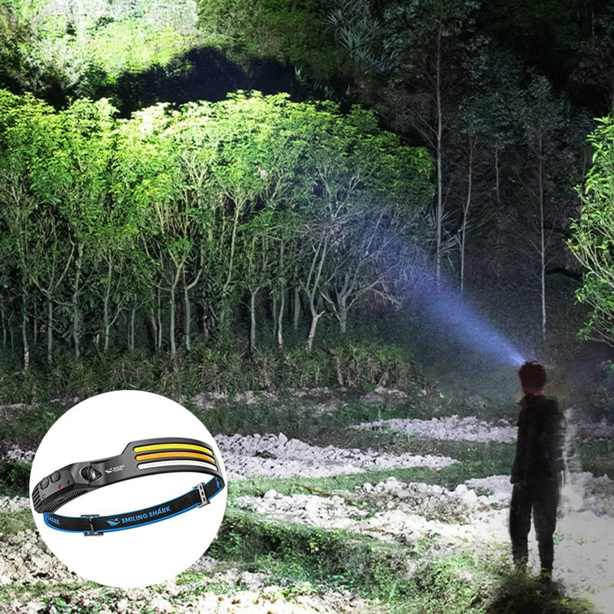 Rechargeable USB Headlamp With Wide Beam And Spotlight 6 Light Modes - Image 9