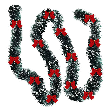 Red Ribbon Christmas Garland 2m 4m 8m Tinsel Decoration - Image 1