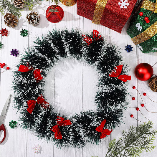 Red Ribbon Christmas Garland 2m 4m 8m Tinsel Decoration - Image 2