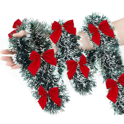 Red Ribbon Christmas Garland 2m 4m 8m Tinsel Decoration - Image 7