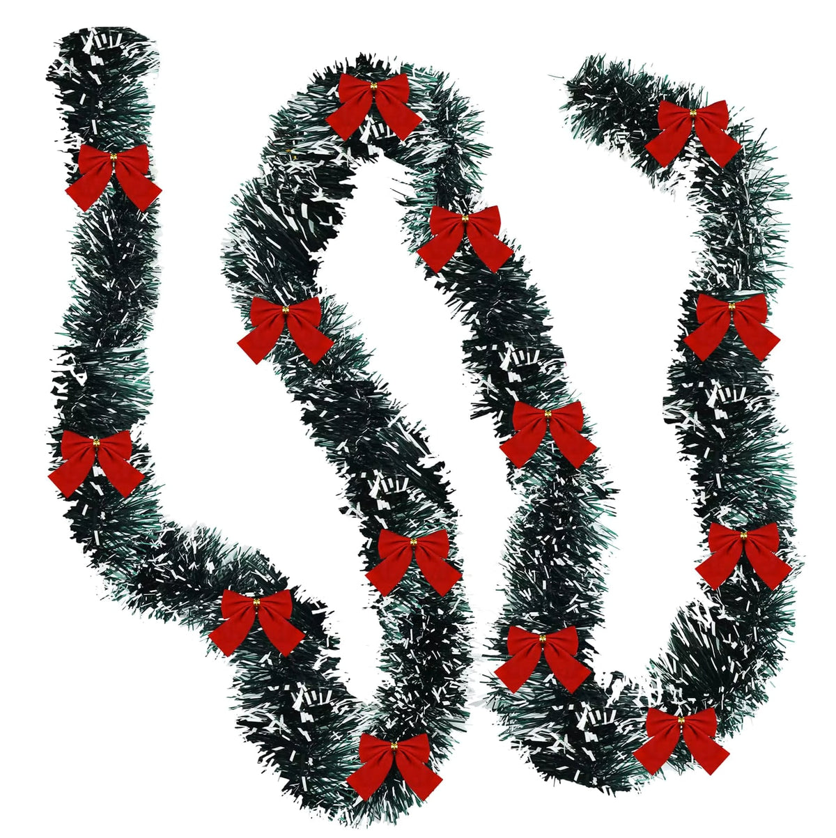 Red Ribbon Christmas Garland 2m 4m 8m Tinsel Decoration - Image 8