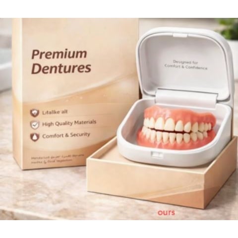 Removable Dentures With Flexible Cushion Grip Full Arch Set - Image 1