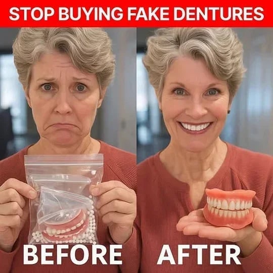 Removable Dentures With Flexible Cushion Grip Full Arch Set - Image 4
