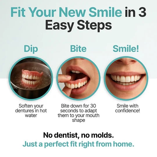 Removable Dentures With Flexible Cushion Grip Full Arch Set - Image 7