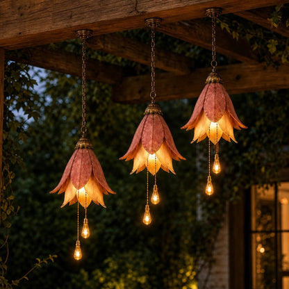 Resin Flower Pendant Lights Hanging Set - Image 1