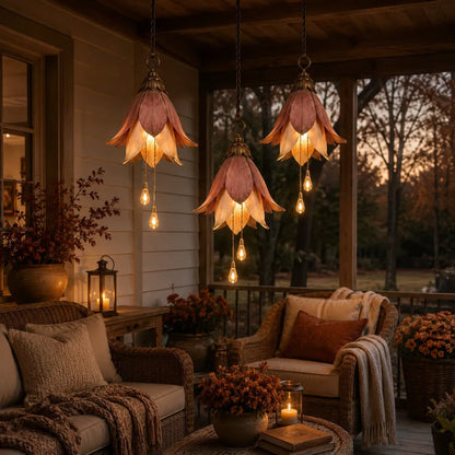 Resin Flower Pendant Lights Hanging Set - Image 2