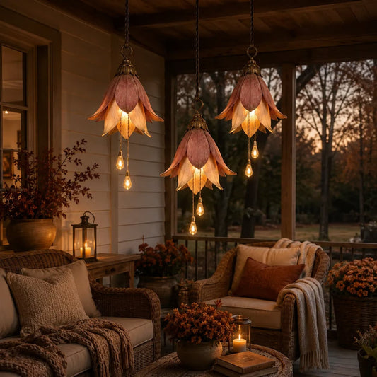 Resin Flower Pendant Lights Hanging Set - Image 2