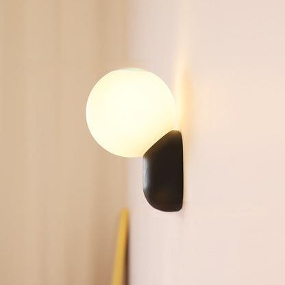 Resin Round Globe Wall Lamp With Frosted Glass Shade - Image 2