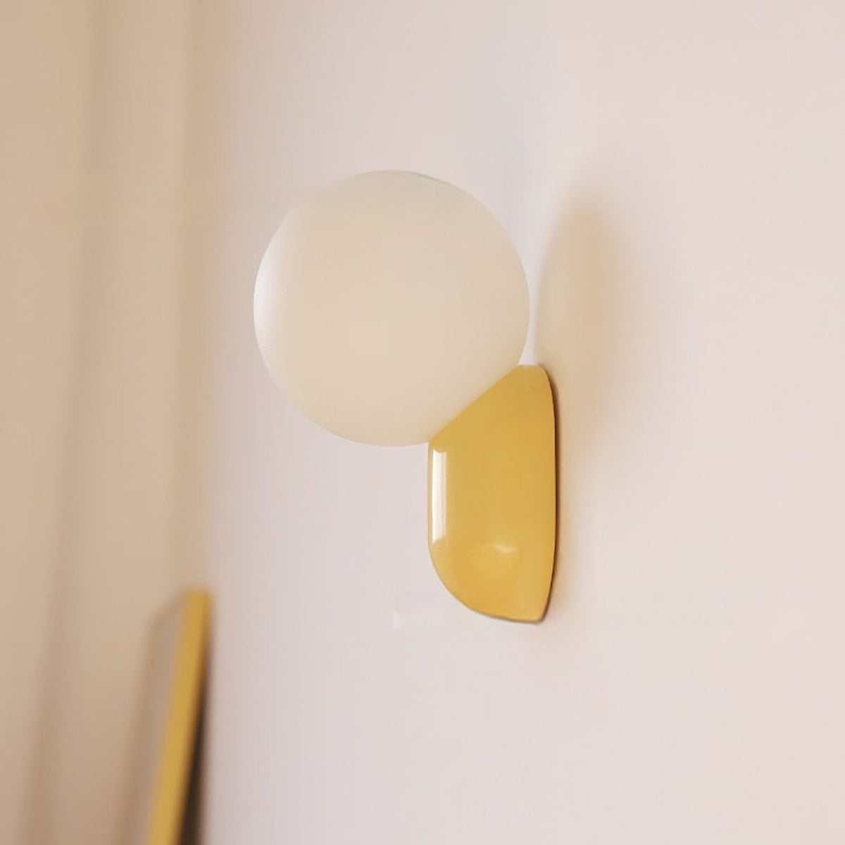 Resin Round Globe Wall Lamp With Frosted Glass Shade - Image 6
