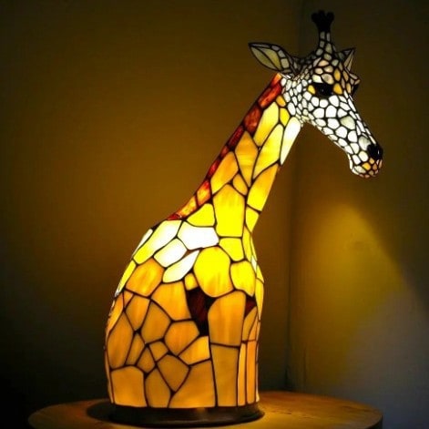 Resin Stained Glass Dog Lamp With Colourful Design - Image 7