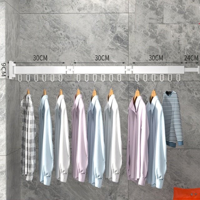 Retractable Drying Rack Folding Wall-Mount Hanger With Cloth Design Space That Disappears When You're Done - Image 16