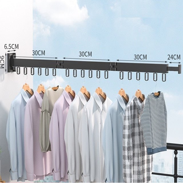 Retractable Wall Drying Rack With Foldable Design For Indoor And Outdoor Use - Image 12