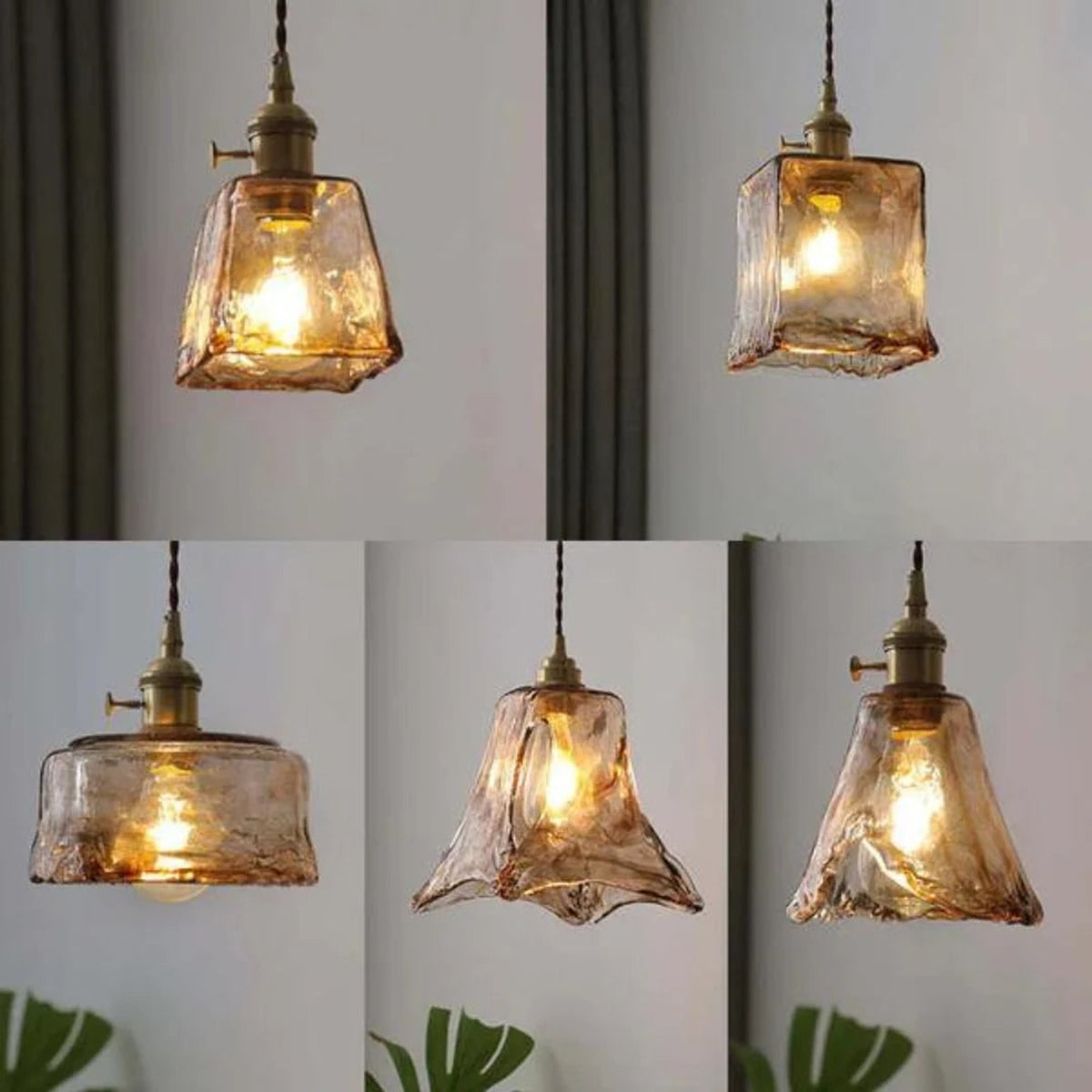 Retro Glass Pendant Light With Adjustable Height - Image 4