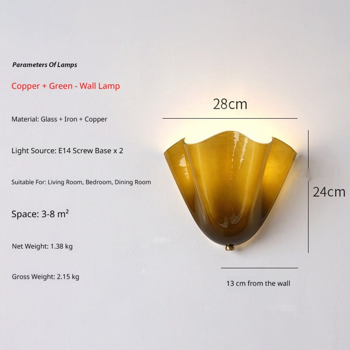 Retro Shell-Shaped Glass Wall Lamp - Image 6