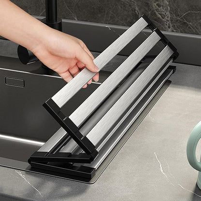 Rollable Drying Rack Dish Drainer Stainless Steel Roll-Up Mat Over Sink Countertop - Image 1