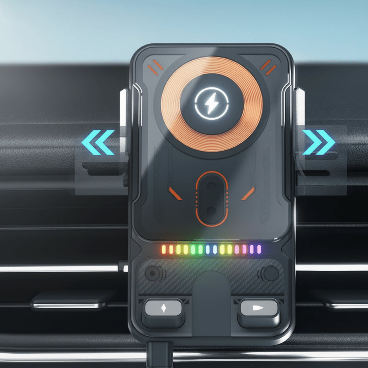 Rotafix Automatically Rotating 2-in-1 Car Phone Holder With Wireless Charger - Image 2