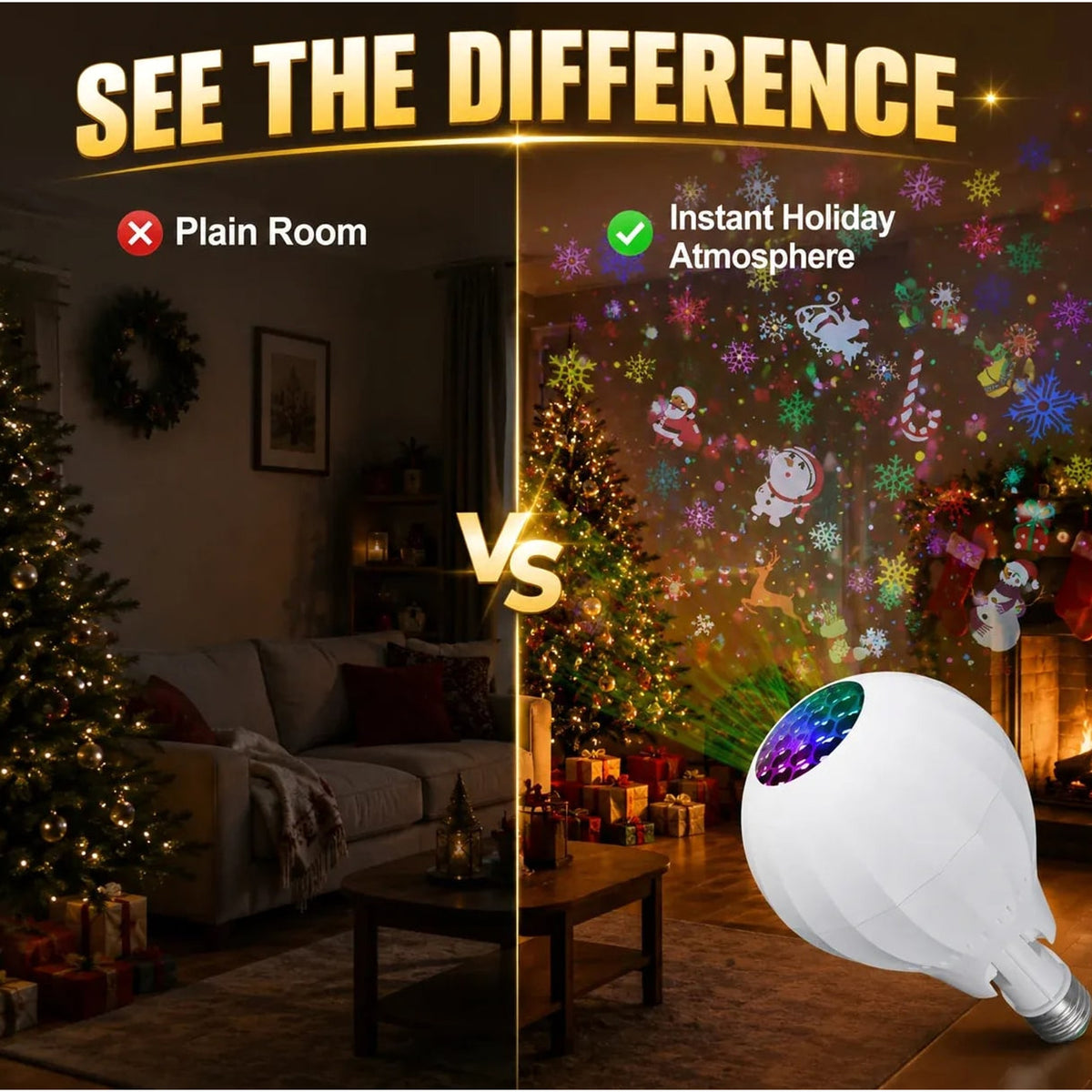 Rotating 16 Patterns Christmas Projector Bulb - Image 9