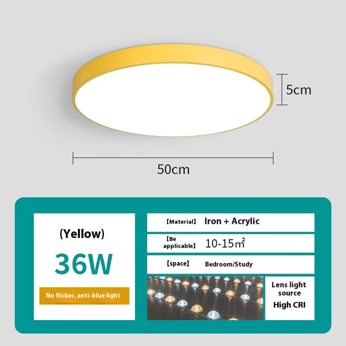 Round Ceiling Light With Remote Control For Simple Living Room - Image 26