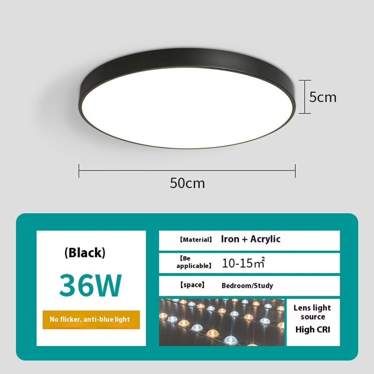 Round Ceiling Light With Remote Control For Simple Living Room - Image 25