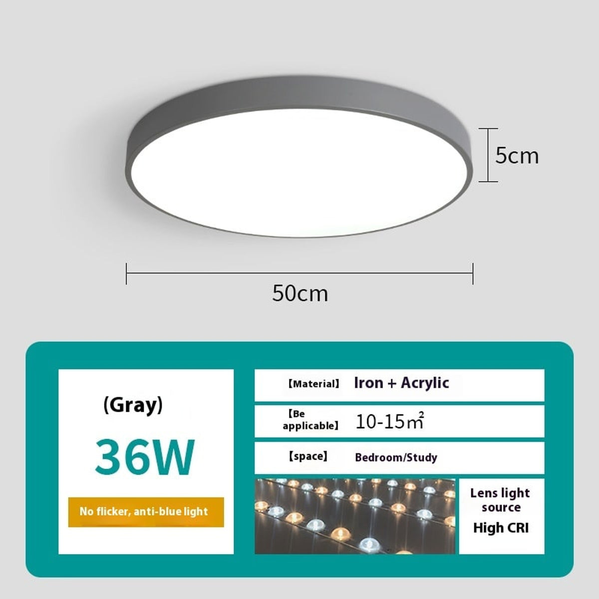 Round Ceiling Light With Remote Control For Simple Living Room - Image 19