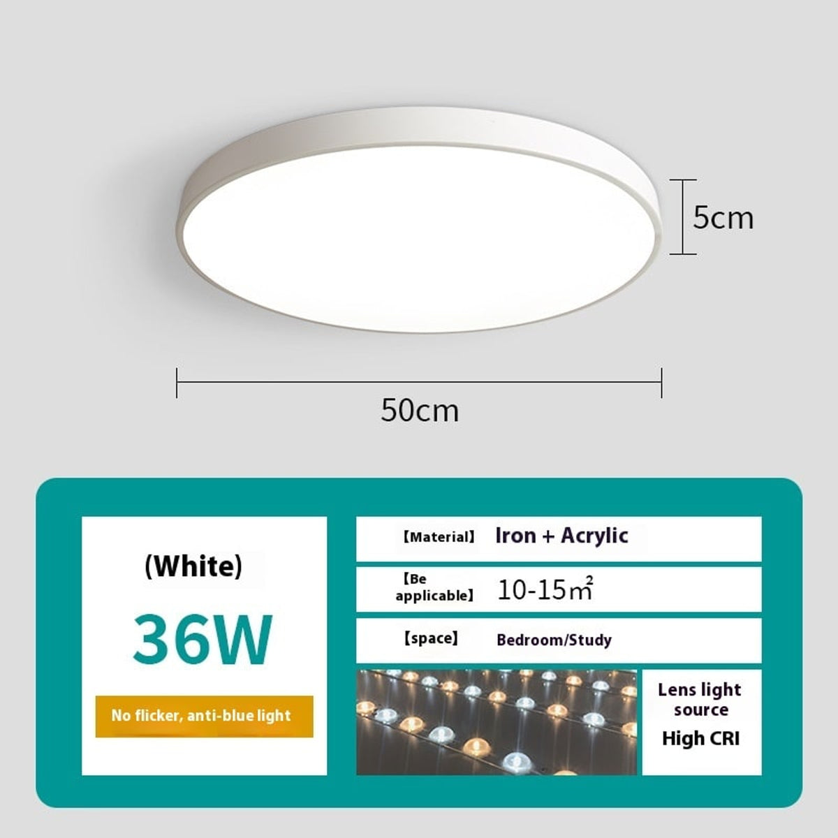 Round Ceiling Light With Remote Control For Simple Living Room - Image 5