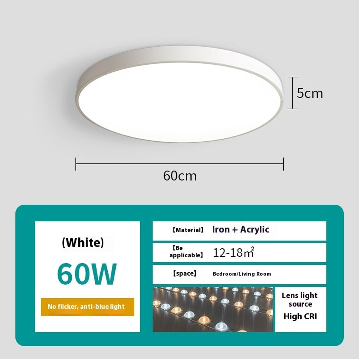 Round Ceiling Light With Remote Control For Simple Living Room - Image 38