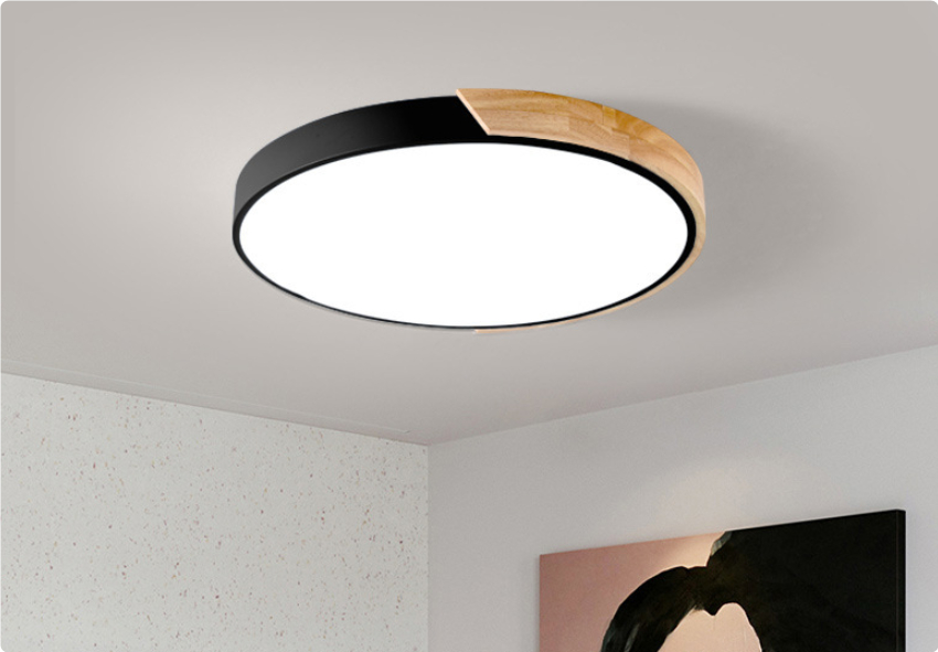 Round Ceiling Light With Wooden Accent - Image 7