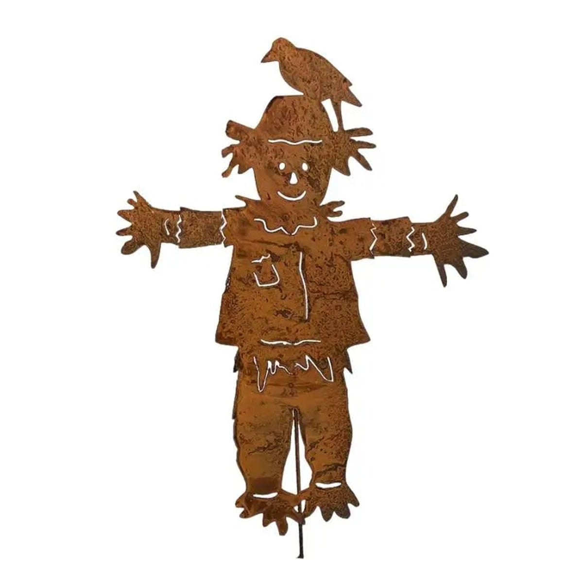 Rustic Metal Scarecrow Stake Vintage Garden Decoration With Weather-Resistant Iron Finish - Image 1
